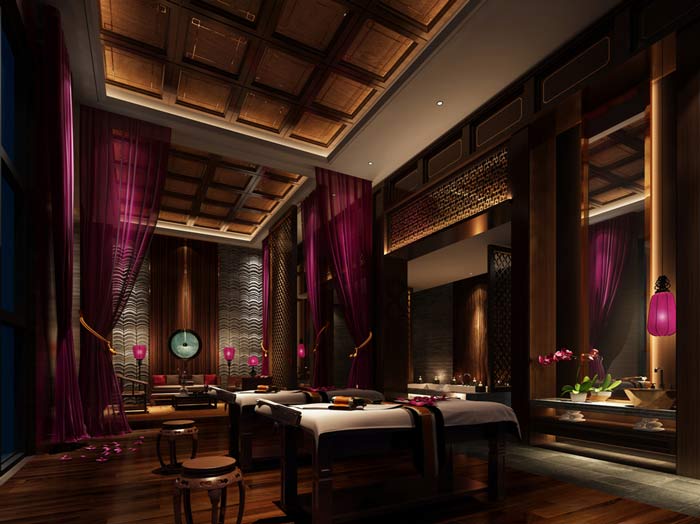 杭州spa會所按摩區域軟裝設計案例效果圖