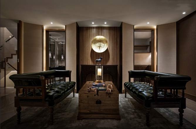 泰式美學風格辦公室接待區沙發區域裝修設計案例效果圖