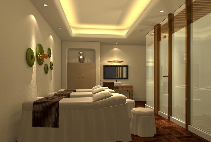 玉顏堂美容會所按摩房裝修設計案例效果圖