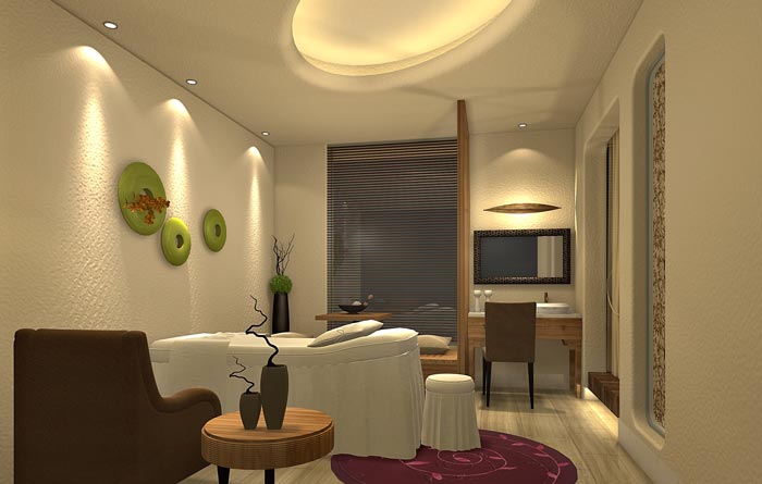玉顏堂美容會所按摩房設施裝修設計案例效果圖