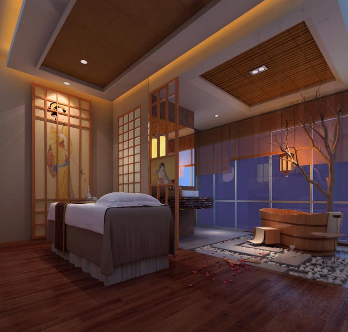 現(xiàn)代、古典混搭美容院背景墻裝修設(shè)計(jì)案例效果圖