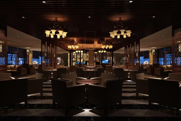 商務茶樓茶室大廳軟裝裝修設(shè)計案例效果圖