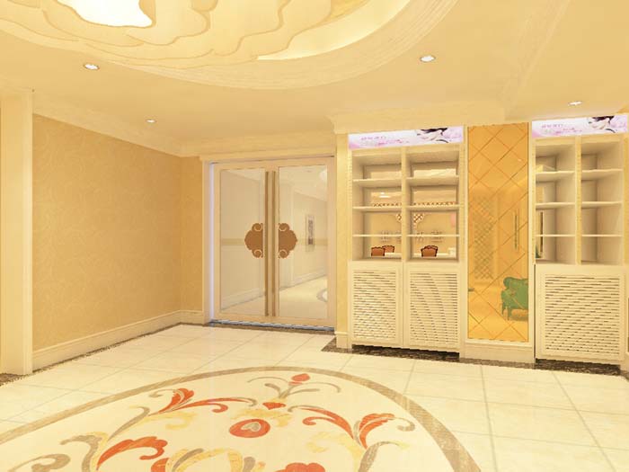 混搭風(fēng)格美容院前臺接待裝修設(shè)計案例效果圖