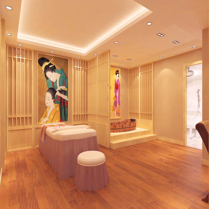 混搭風(fēng)格美容院日式的SPA間裝修設(shè)計案例效果圖