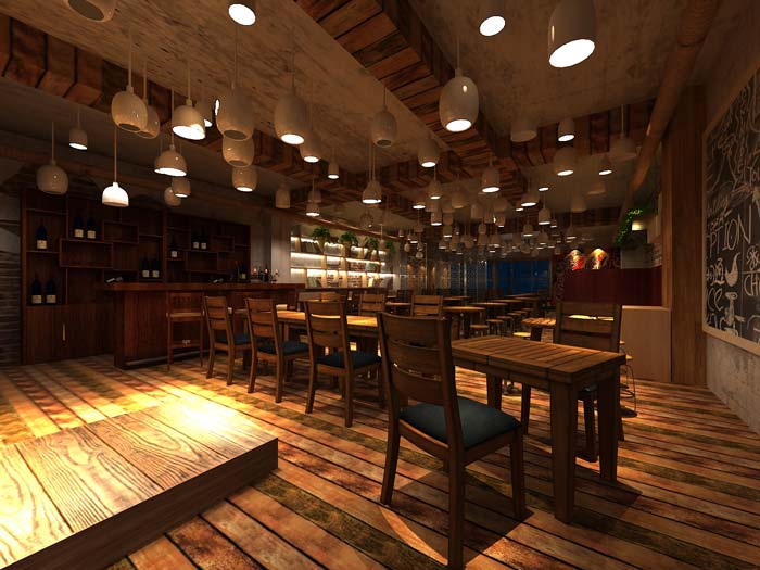 創意靜吧餐桌區域裝修設計案例效果圖