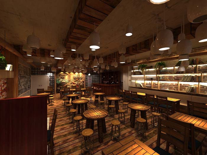 創意靜吧前臺裝修設計案例效果圖