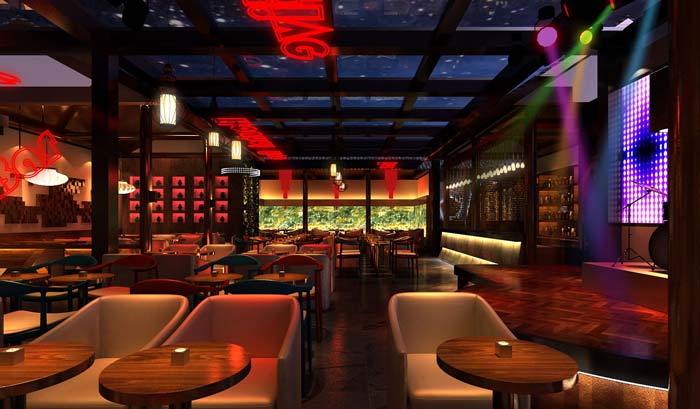 情侶、商務、聚餐、休閑酒吧大廳裝修設計案例效果圖