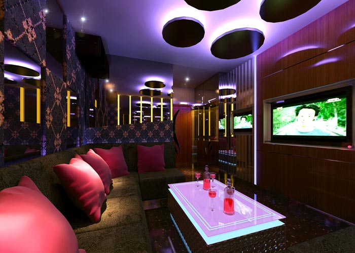 番禺富華國際KTV中大包廂裝修設計案例效果圖