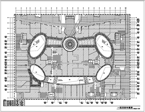 商場深化設計施工圖一層頂面布置圖