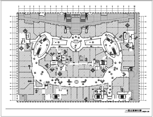商場深化設計施工圖一層立面索引圖