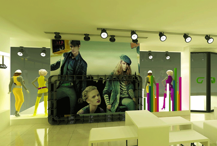 服裝店鋪裝修燈光設計效果圖你