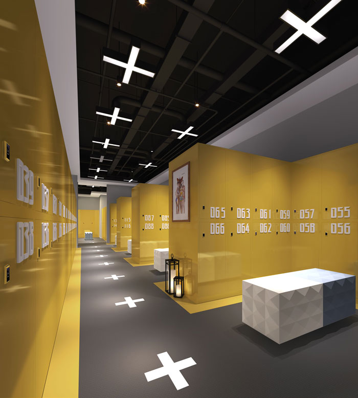 健身俱樂部更衣室裝修設計案例效果圖