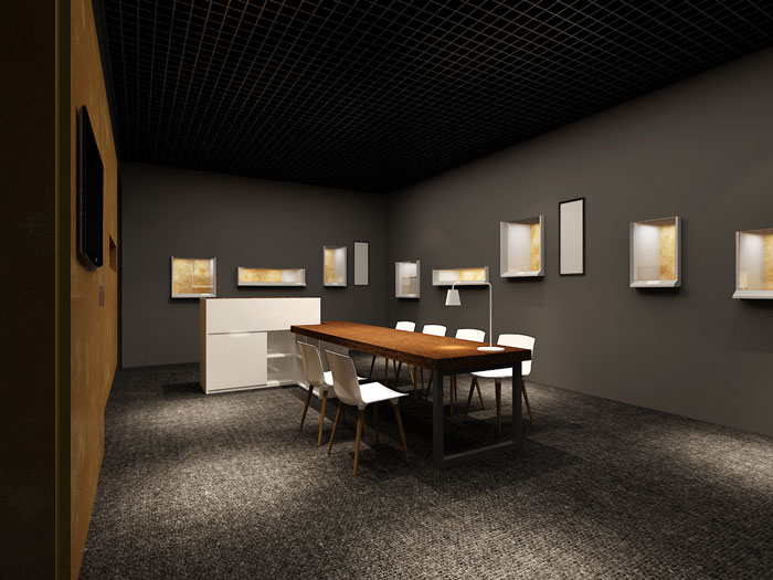 古董拍賣展會展廳休息區域裝修設計案例效果圖