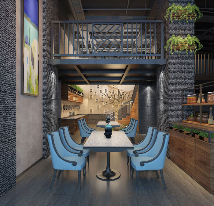 600平方中餐廳走廊玄關裝修設計案例效果圖