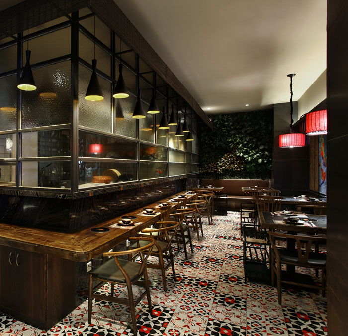 沉穩、古樸、自然、寧靜的火鍋店大廳方案設計效果圖