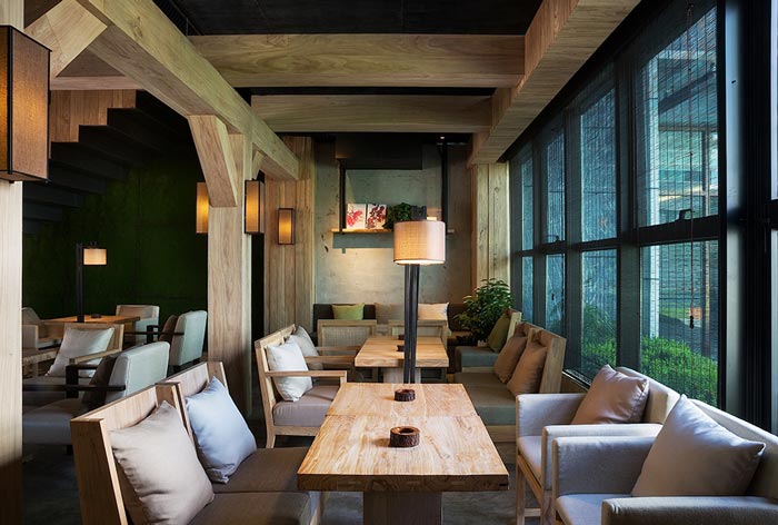 750平方中式復古風格餐廳休息區域設計效果圖