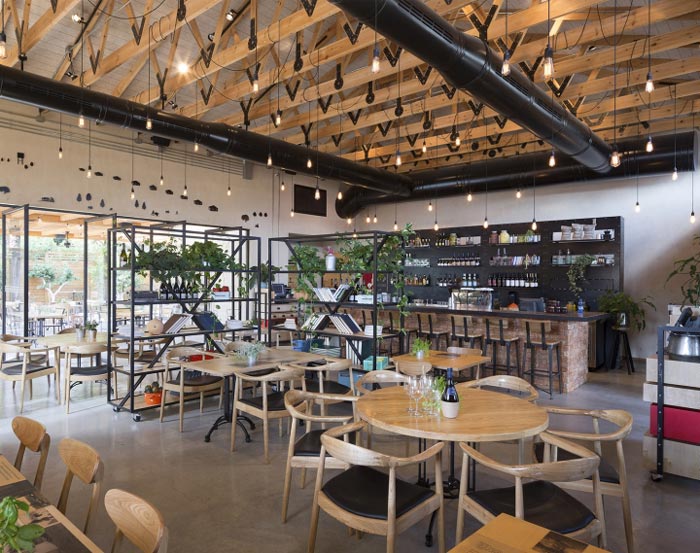 文獻主題餐廳吧臺裝修設計效果圖