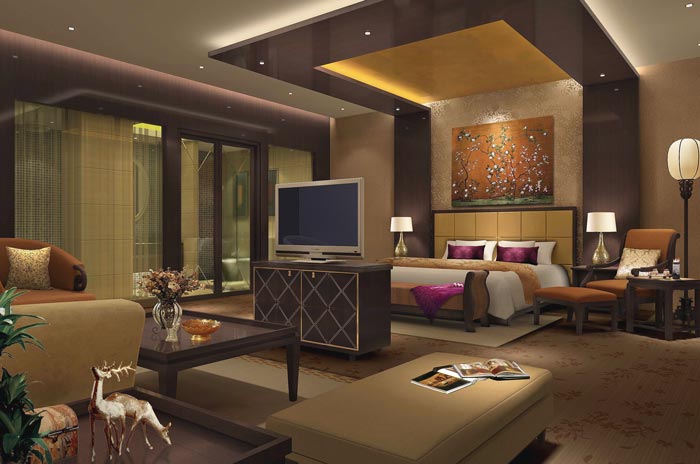 精品商務酒店總統套房臥室裝修設計案例效果圖