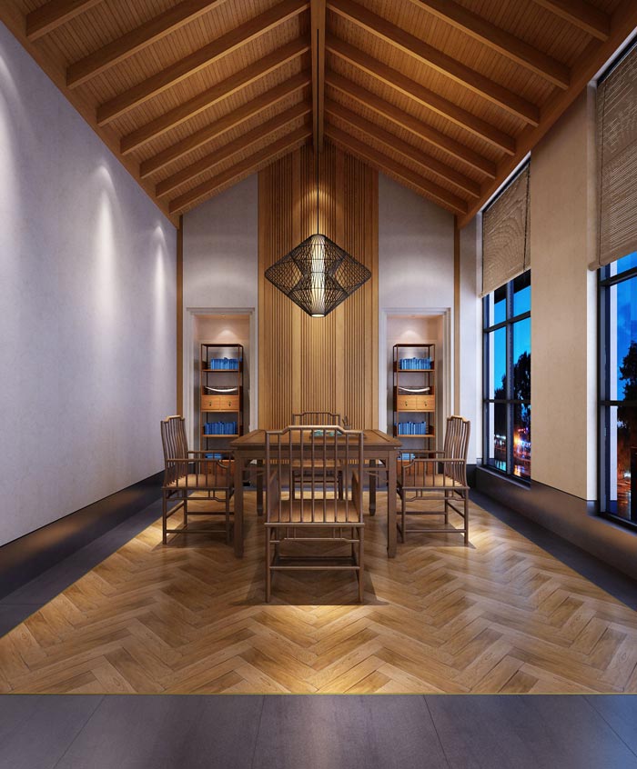 度假酒店茶室裝修設計案例效果圖