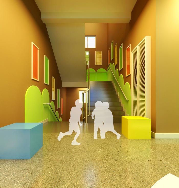 高端幼兒園樓梯玩耍區域裝修設計案例