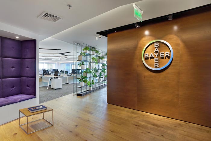 醫藥公司辦公室前臺裝修設計案例效果圖