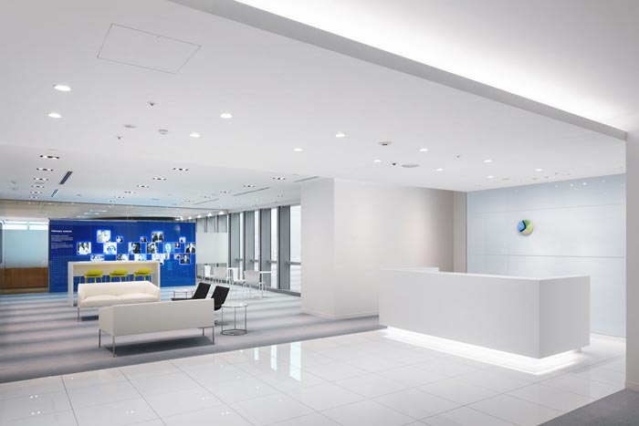 醫藥中心辦公室前臺裝修設計案例效果圖