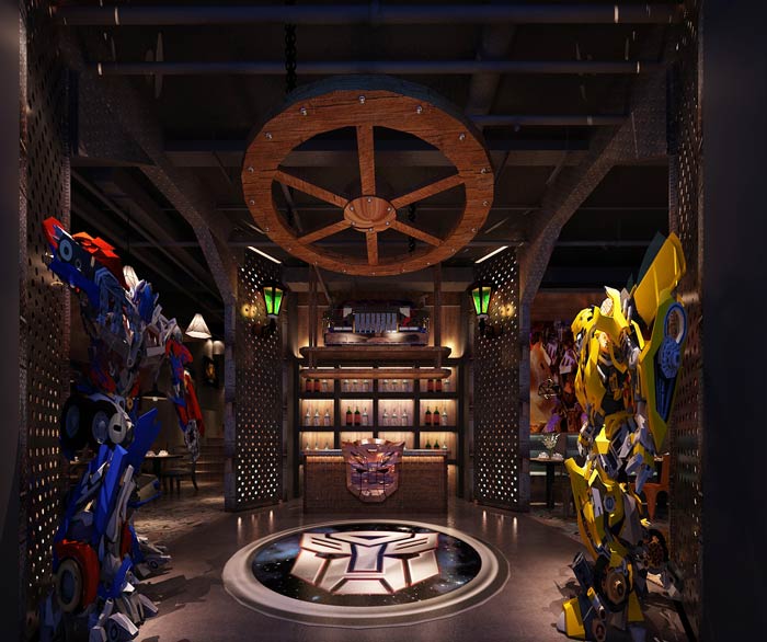 變形金剛主題餐廳進(jìn)門區(qū)裝修設(shè)計(jì)效果圖