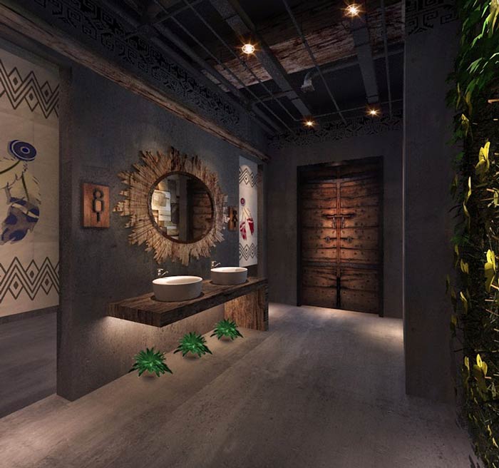 原始燒烤店衛(wèi)生間裝修設計效果圖