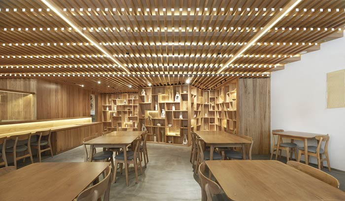 日式餐廳餐桌裝修設計效果圖