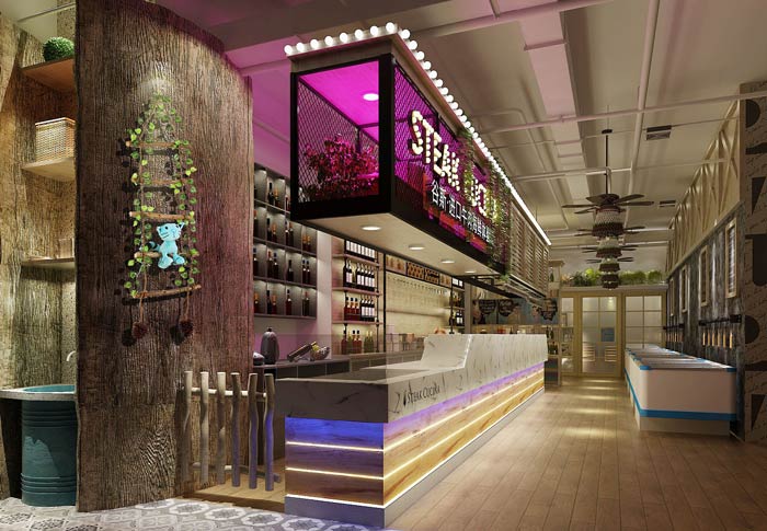 西餐廳前臺裝修設計效果圖