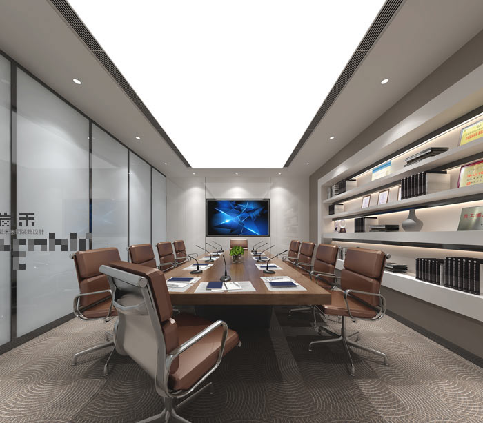 led發光二極管廠家辦公室會議室裝修設計案例效果圖
