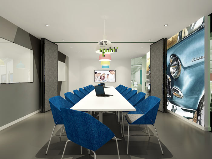 網絡科技公司辦公室19樓小會議室裝修設計效果圖