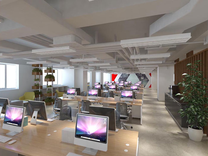 網絡科技公司辦公室辦公區裝修設計效果圖