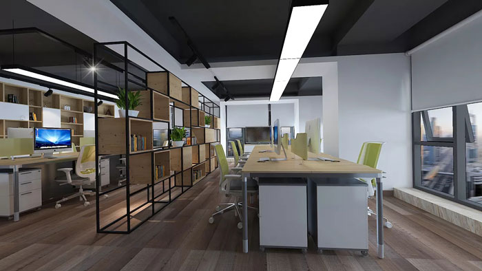 初創企業辦公室辦公區裝修設計方案效果圖