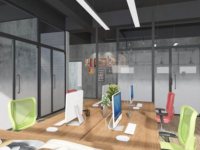 工業風辦公室辦公區裝修設計效果圖