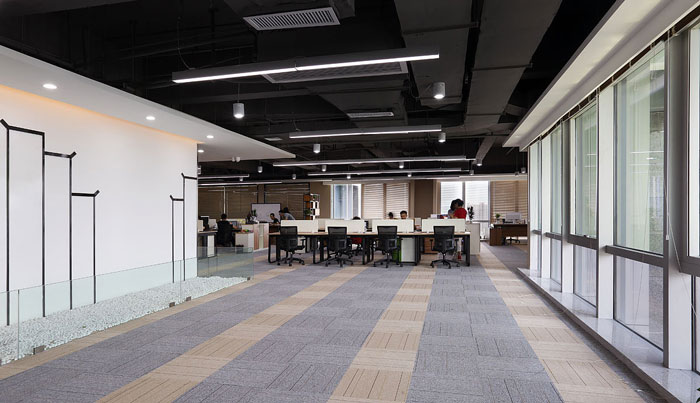 機(jī)電公司辦公室辦公區(qū)裝修設(shè)計實景圖