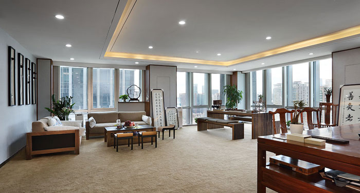 機(jī)電公司董事長辦公室裝修設(shè)計實景圖