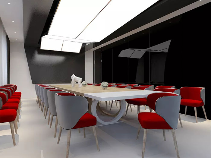 文化傳媒公司辦公室大會議室裝修設(shè)計效果圖