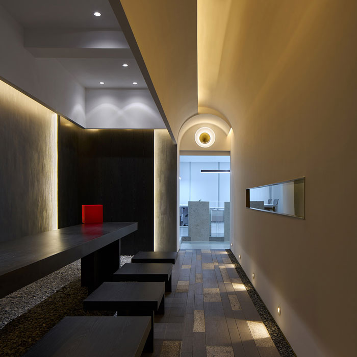 1300平方辦公室走廊吧臺裝修設(shè)計(jì)效果圖