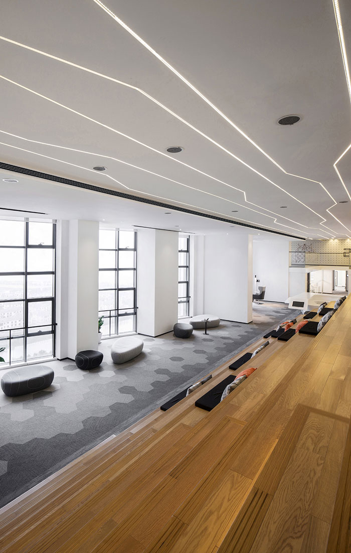 智慧辦公室接待、休息區裝修設計效果圖