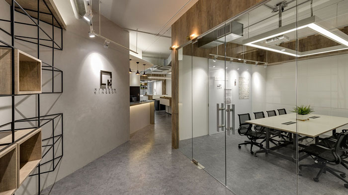 科技公司辦公室進門區(qū)裝修設計效果圖