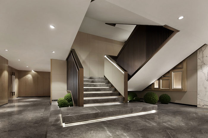 藥業公司辦公室樓梯裝修設計效果圖