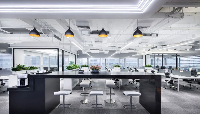 金融科技辦公樓二樓辦公區裝修設計效果圖