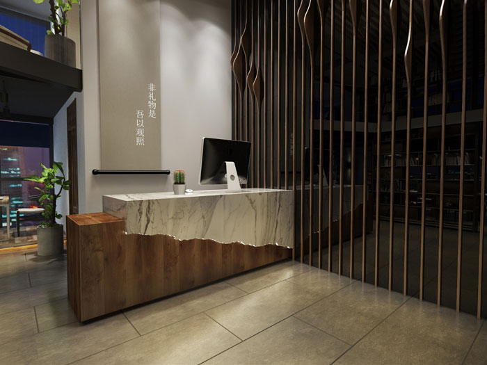 文化公司辦公室前臺區裝修設計效果圖