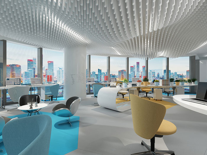 集團辦公室辦公區裝修設計效果圖