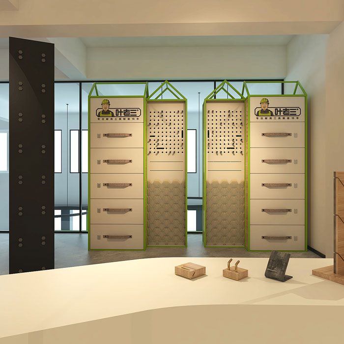 舊辦公室樣品臺改造裝修設計效果圖