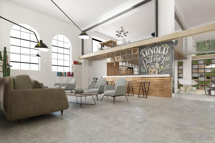 杭州桐廬辦公室休息區裝修設計效果圖