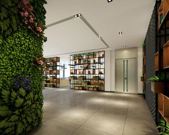 杭州淳安辦公室進門區裝修設計效果圖