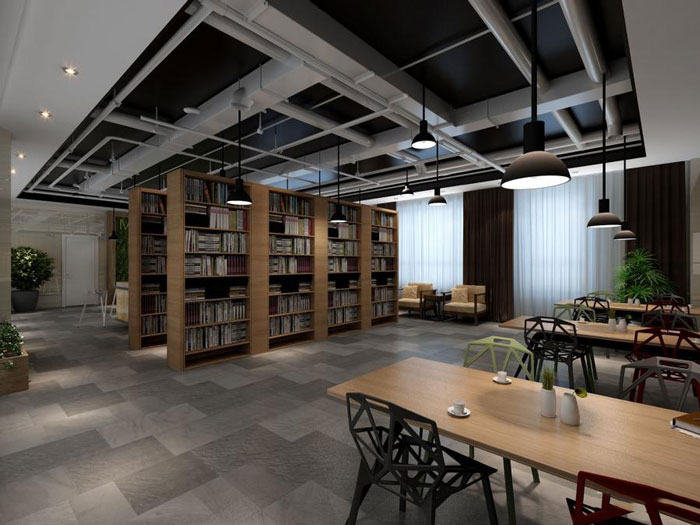 杭州余杭辦公樓閱讀區裝修設計效果圖