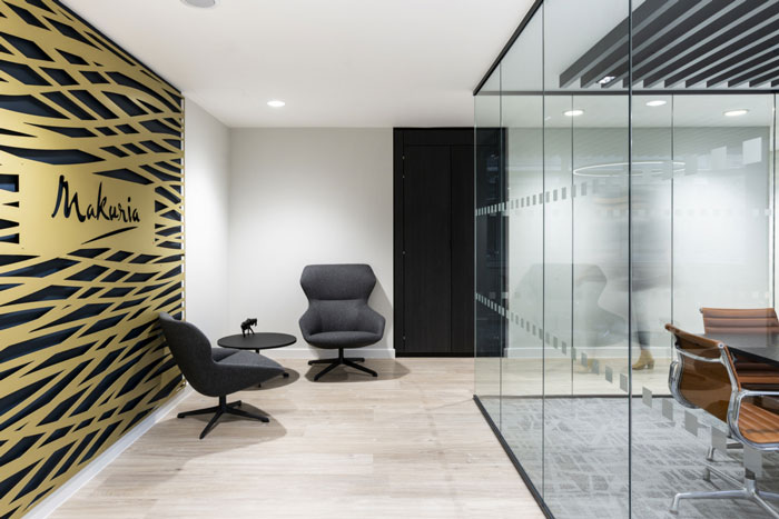 投資管理公司辦公室進(jìn)門(mén)區(qū)裝修設(shè)計(jì)效果圖